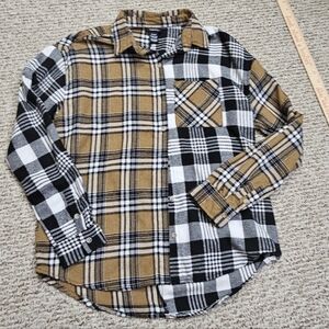 rue21 Flannel Two-Tone Plaid Button-Up Shirt